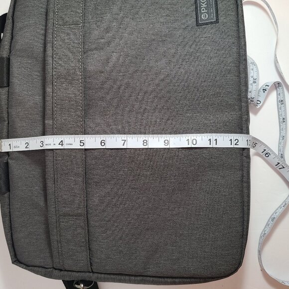 PKG Laptop Messenger Bag Gray – Fits up to 15" Laptop, Padded with Multiple Comp - Picture 9 of 10